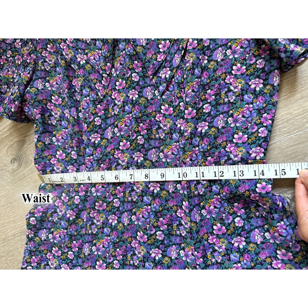 VINGTAGE- Karinstevens Floral Purple Dress- Petites size 6 - Picture 12 of 13